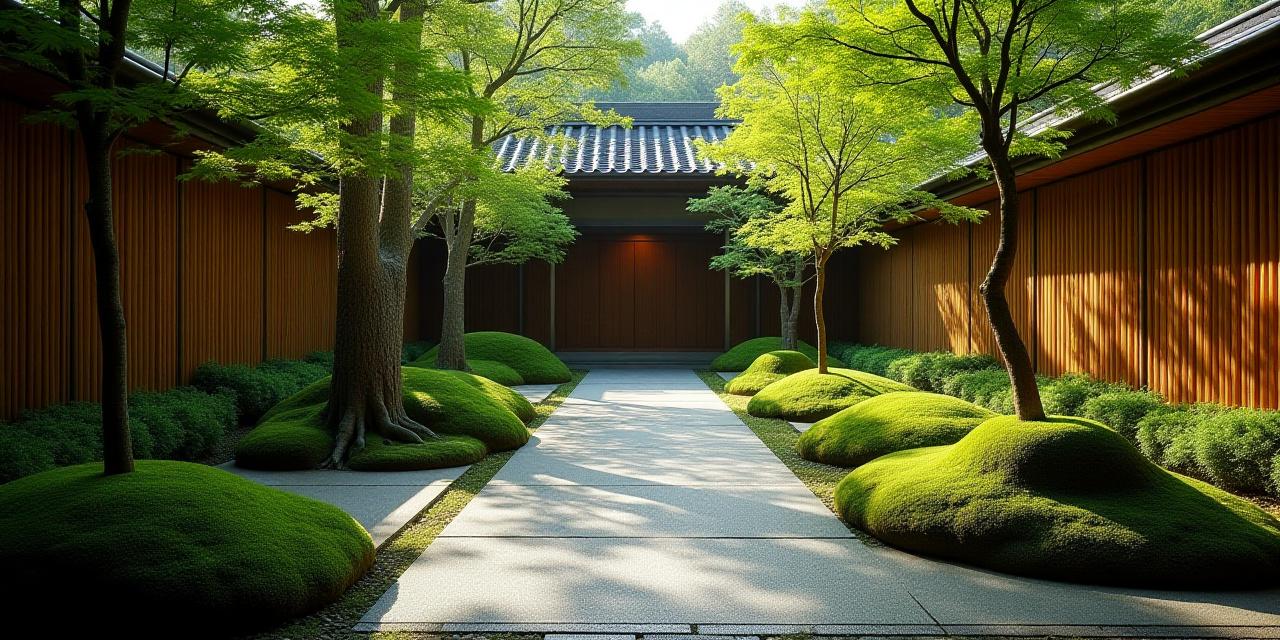 A serene Japanese garden transition from design to reality