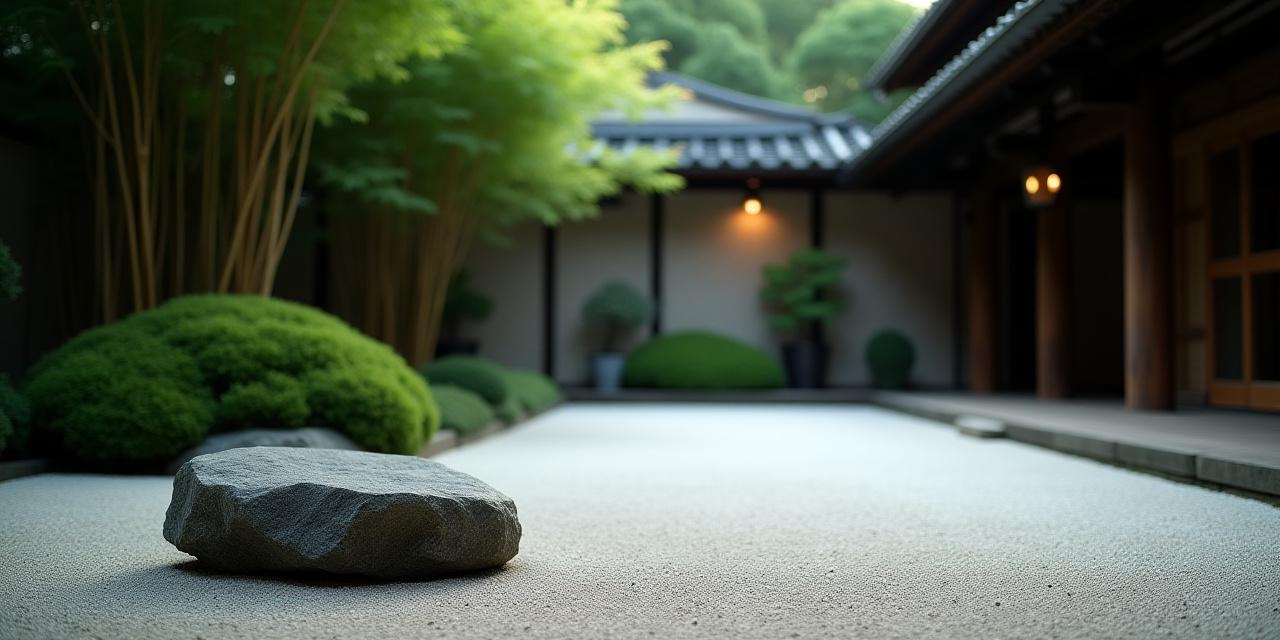 Zen garden in Tokyo highlighting precision and structure